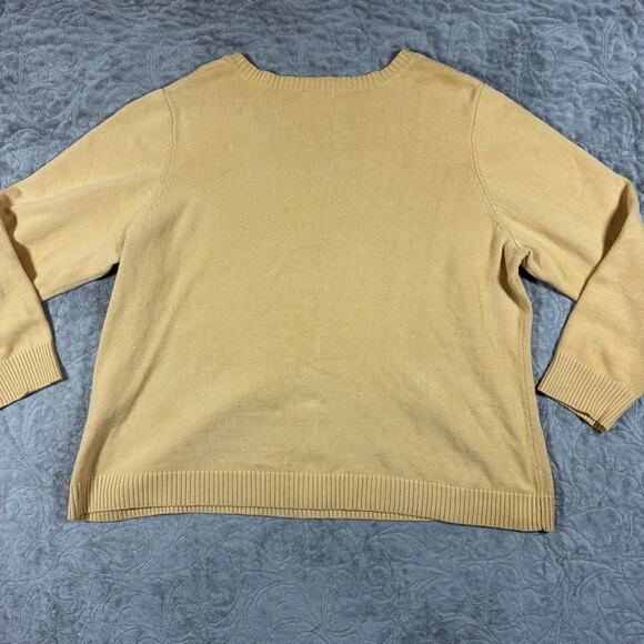 Vintage Butter Yellow Cable Knit Sweater Womens 2X Cotton Eclectic Grandpa Y2K - Picture 11 of 14